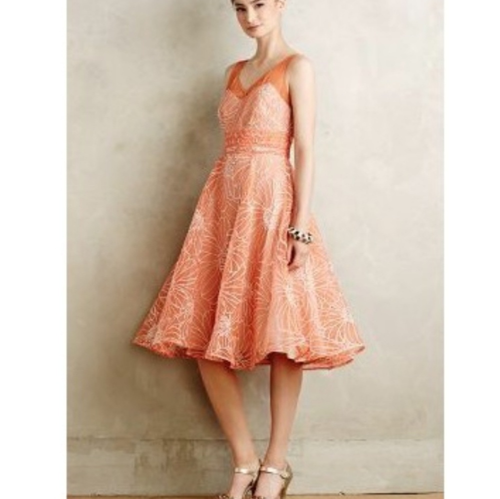 Moulinette Soeurs Peach organza dress